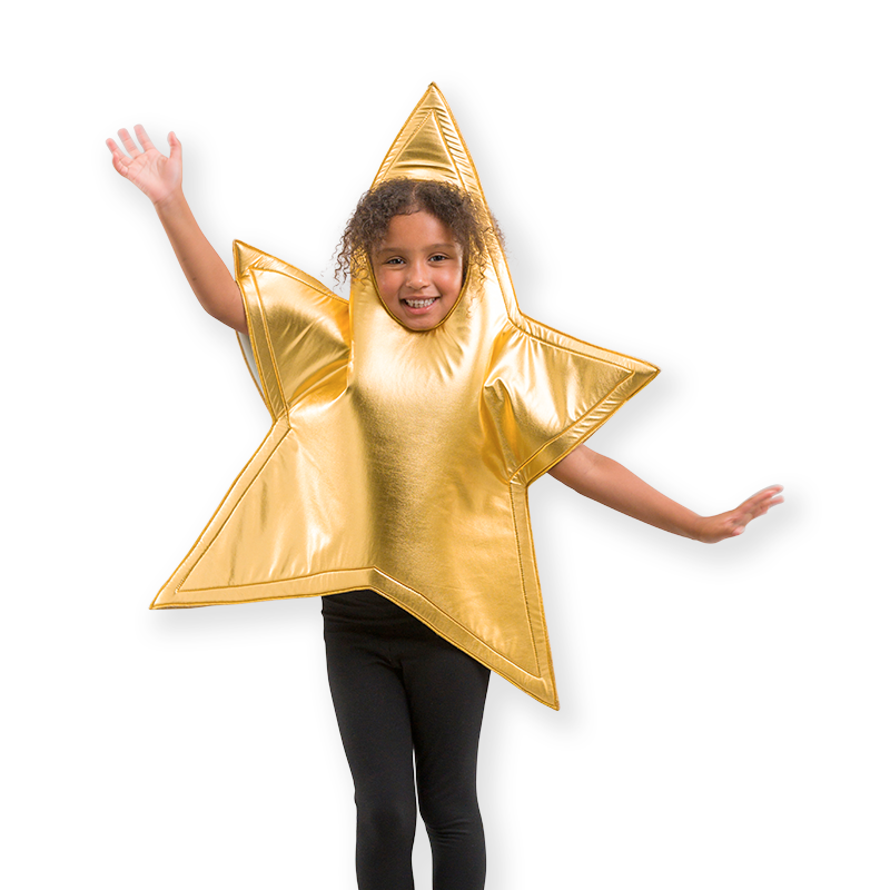Child's padded gold star costume. Nativity costume