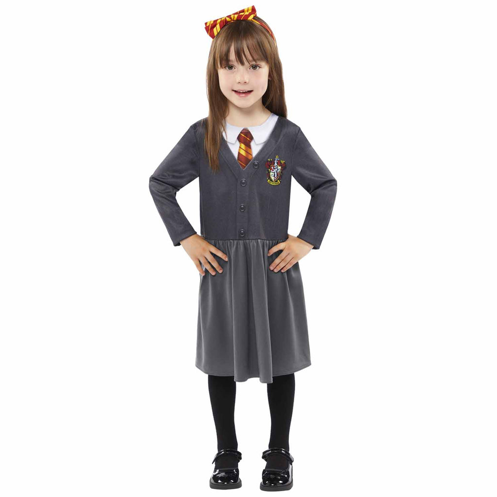 Toddler Hermione costume. Printed dress and headband