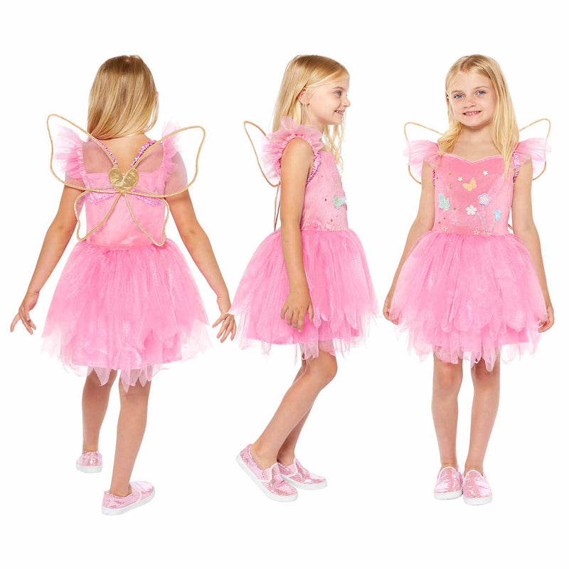 Pink Springtime Flower Fairy Dress and Wings