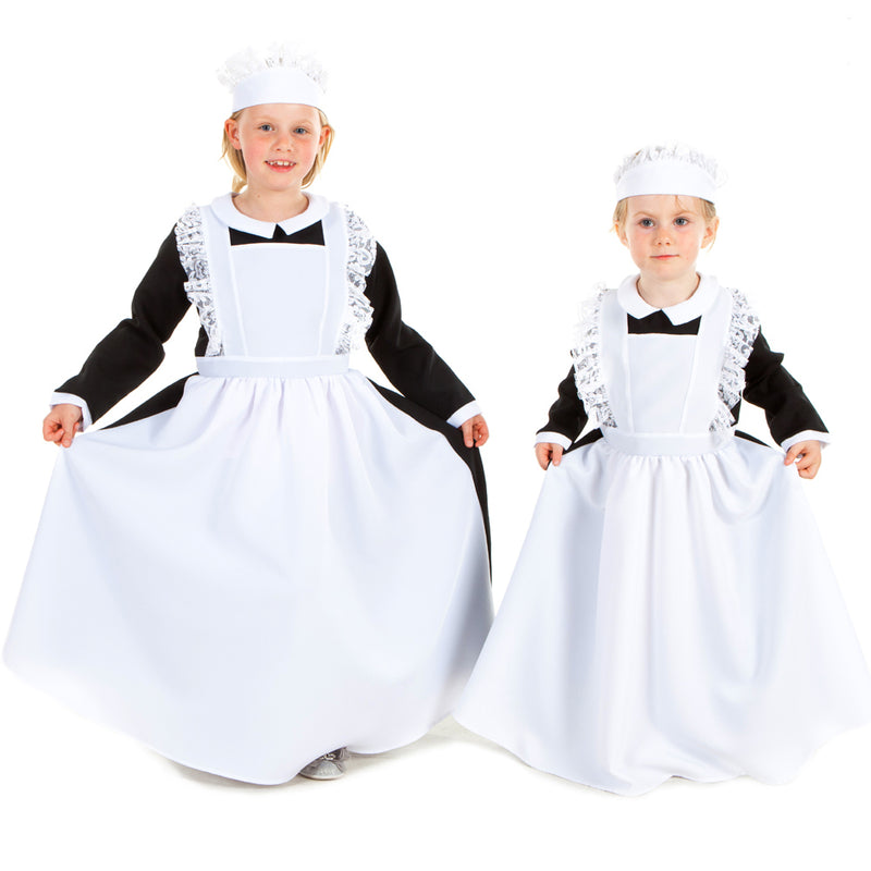 Children's Victorian Housemaid Dress With attached apron and hat. Children's Costume - Pretend to Bee