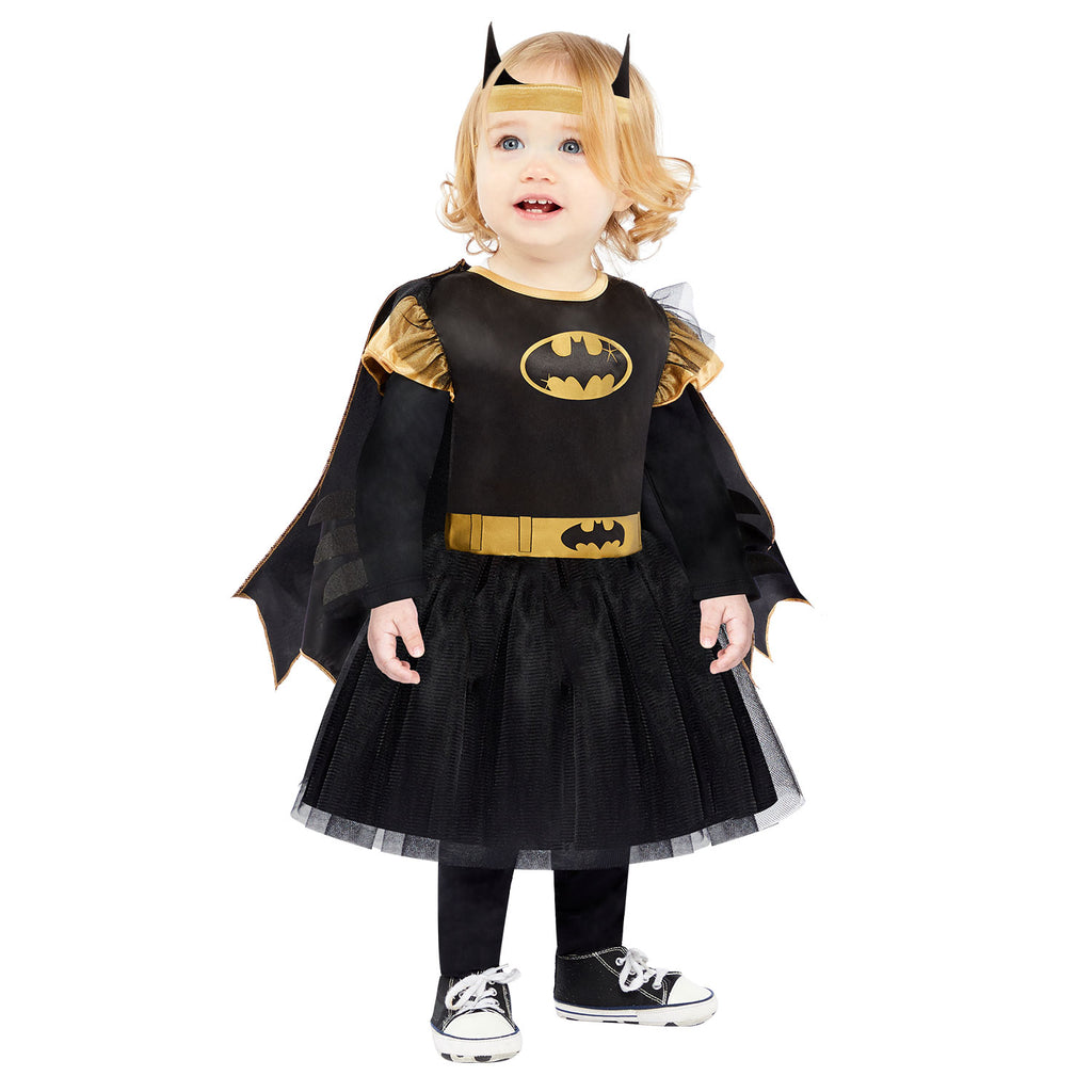 Classic Batgirl Baby and Toddler Dress- Black dress with batgirl logo and headband