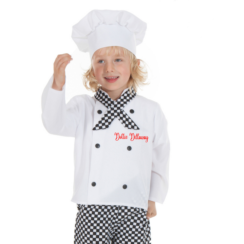 Child's chef role play costume with personalised name