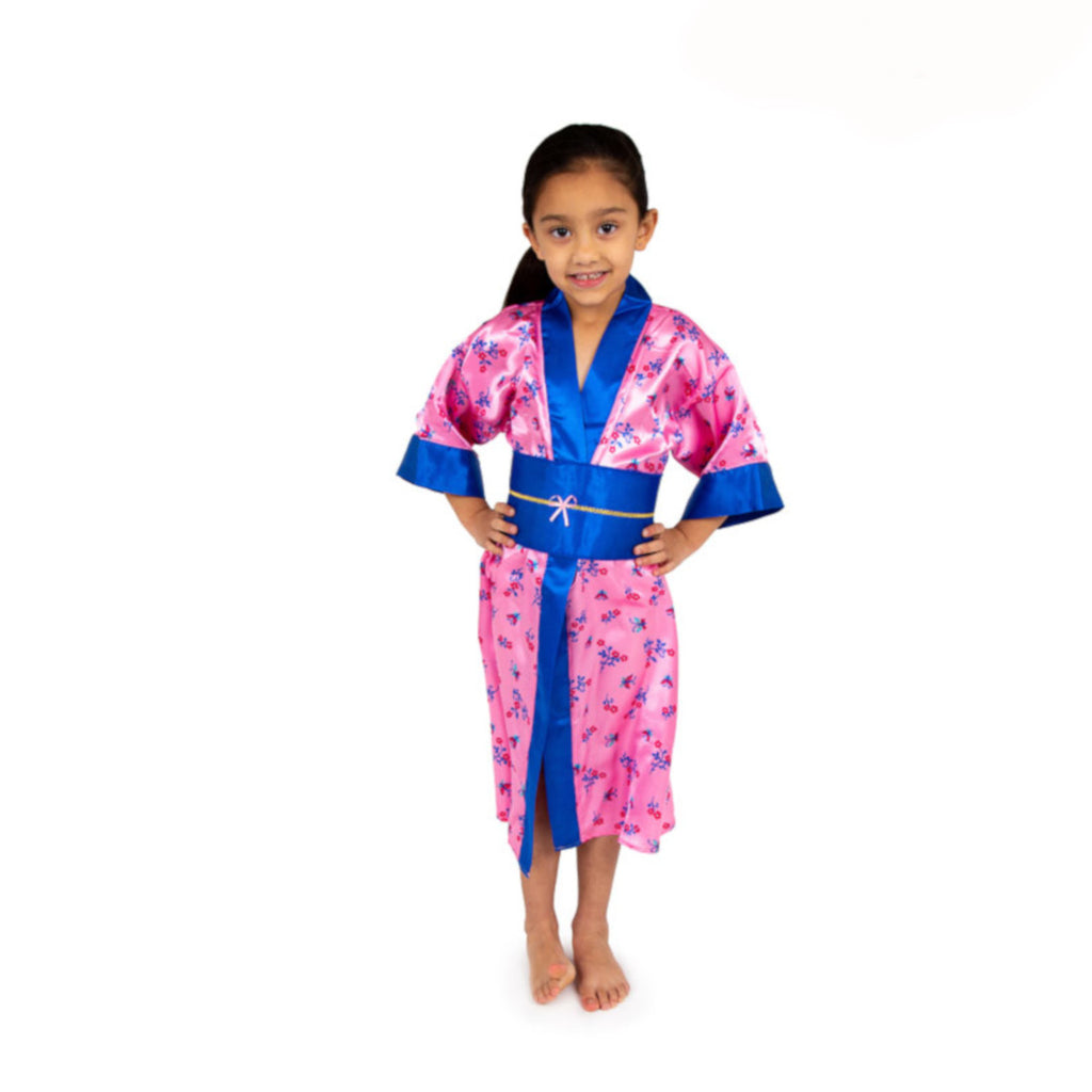 Child's Japanese Kimono style costume in pink and blue