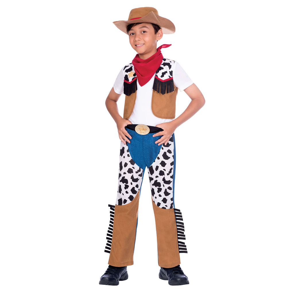 Child's Cowboy costume including waistcoat, trousers, neckerchief and hat