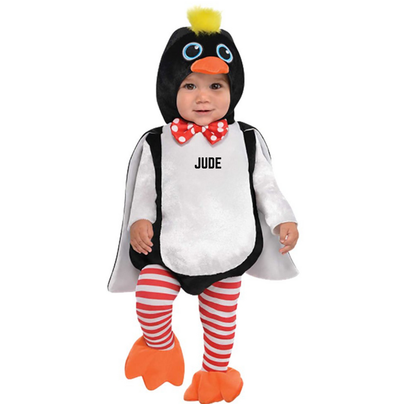 Baby Penguin Costume - Personalised with baby's name - Waddles the Penguin