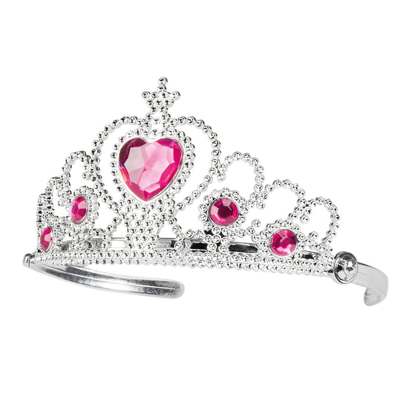 Child's silver dressing up tiara with pink gemstones