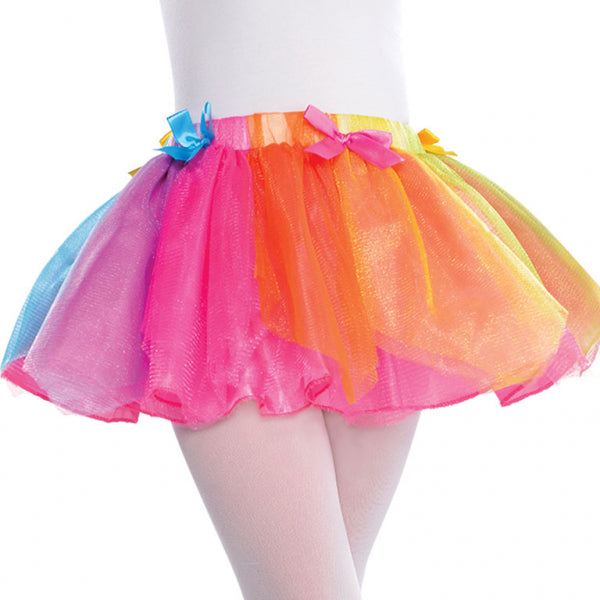 Child's layered tutu skirt in rainbow colours