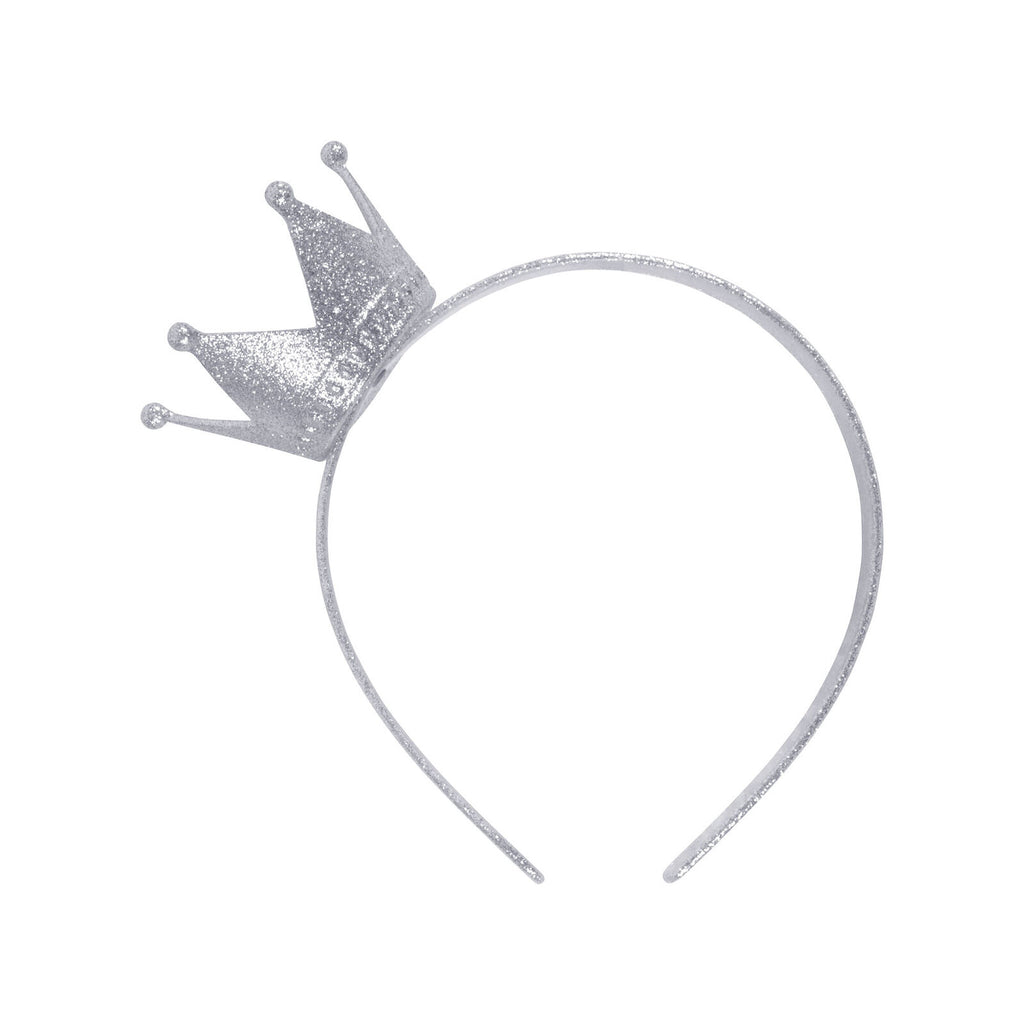 Child's silver headband with attached crown