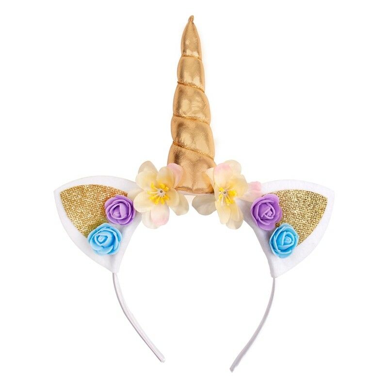 Child's unicorn headband with gold horn