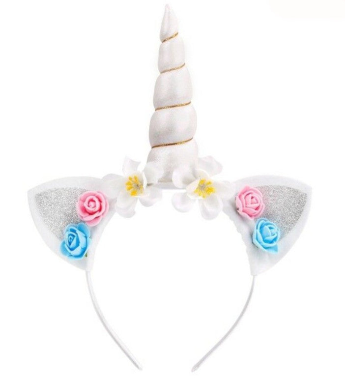Child's unicorn headband with white horn