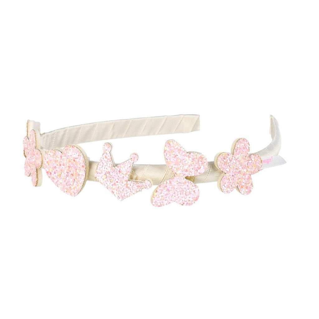 Pink Glitter Headband- Heart, Star, Flower