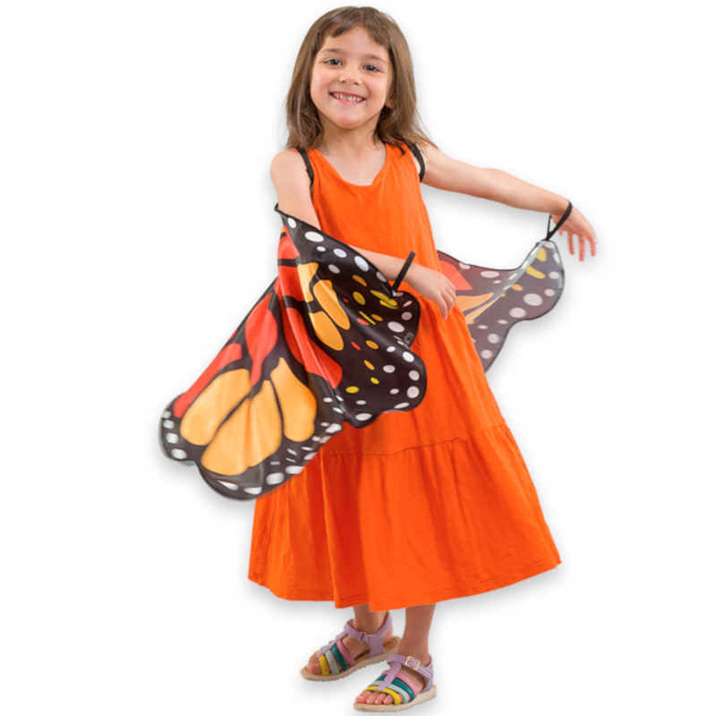 Child's orange fabric butterfly wings 