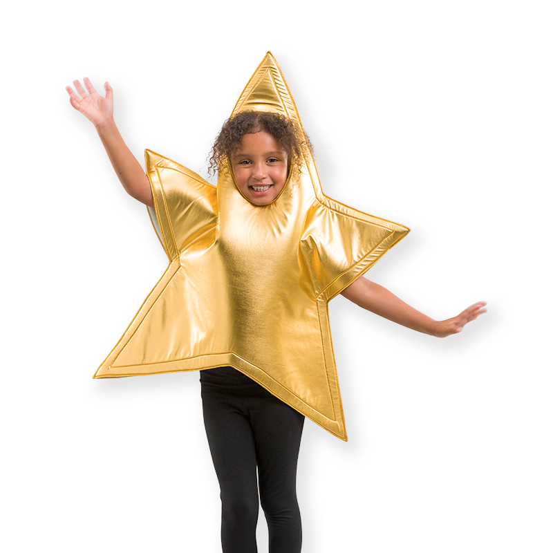 Childrens star costume top for a nativity