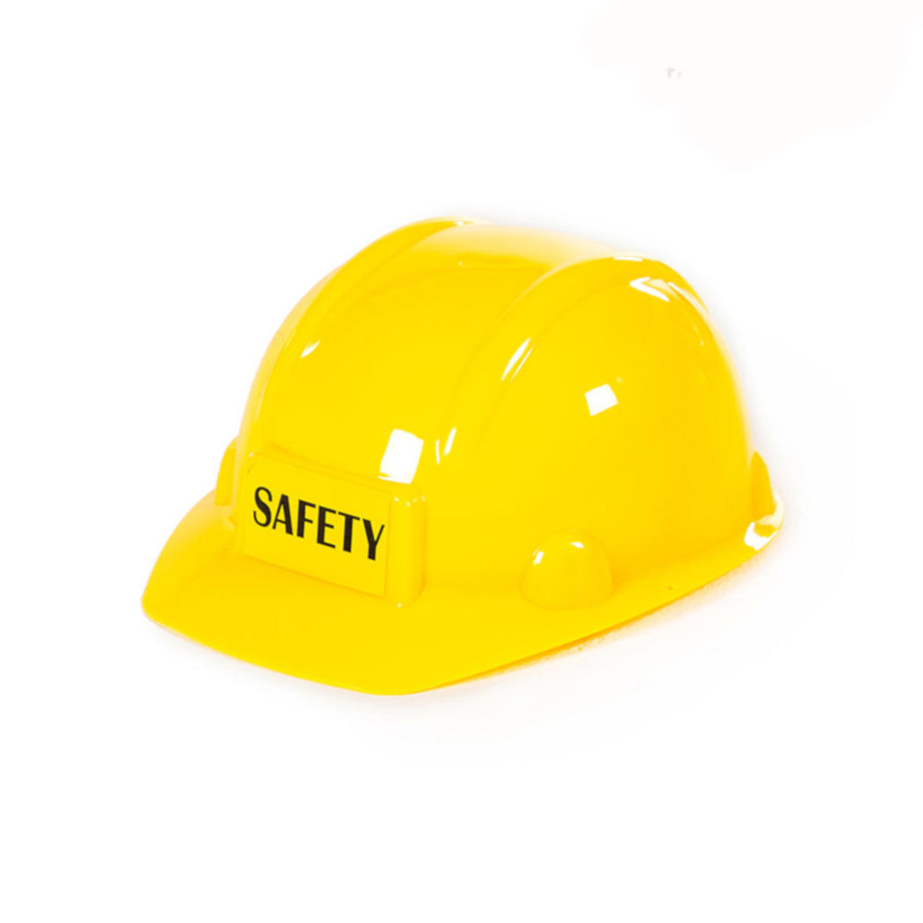 Rigid yellow builders hat with SAFETY graphic  for children from 3 years to 8 years