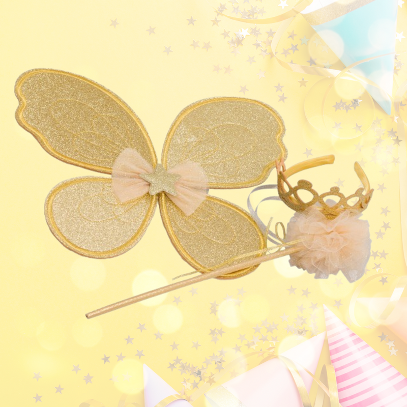 Gold Glitter 3pc Fairy Set