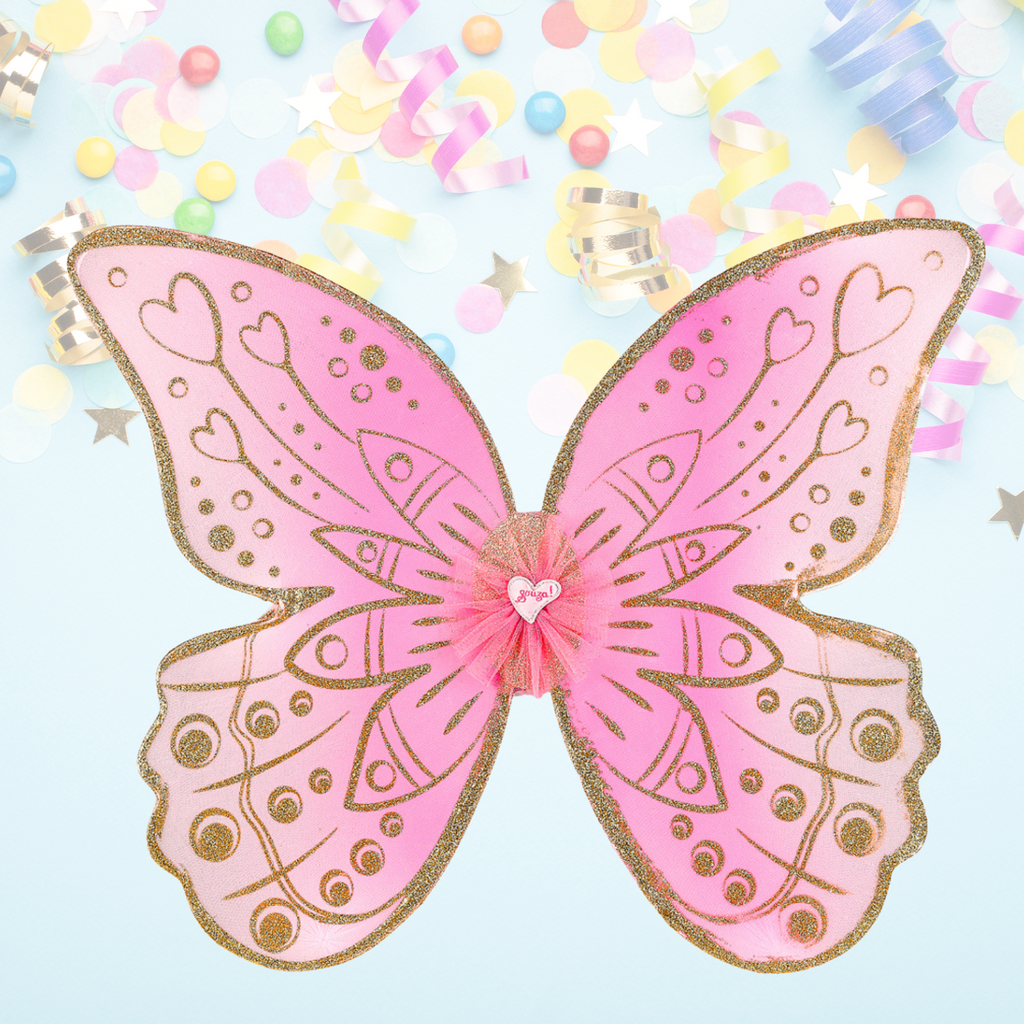 Pink Glitter Fairy Wings Set