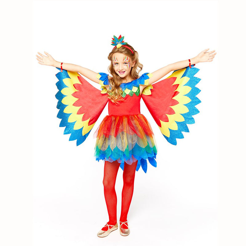 Pretty Parrot Dress with Wings and Headband