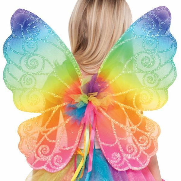 Rainbow Glitter Fairy Wings