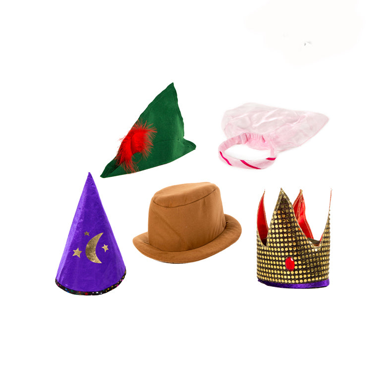 Children's Dressing Up Hats Set -Storybook Hats -Pretend Play