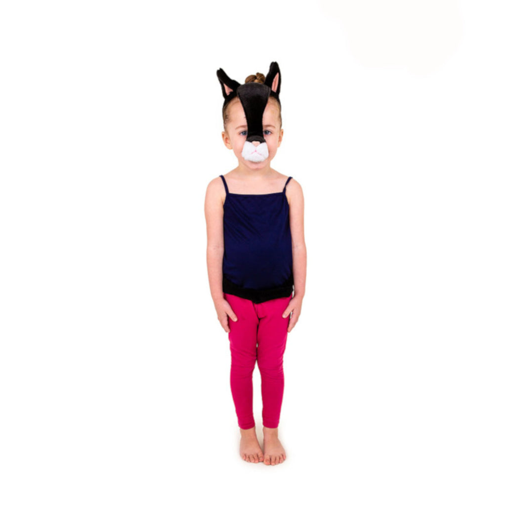 Child's 3 piece fabric cat play set., headband, belt and tail.