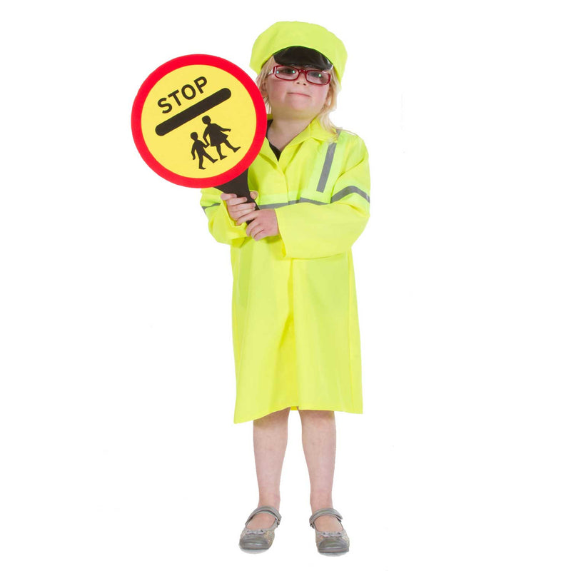 Children's Crossing Patrol Officer Costume- Lollipop Lady-Children's Fancy Dress- Time to Dress Up
