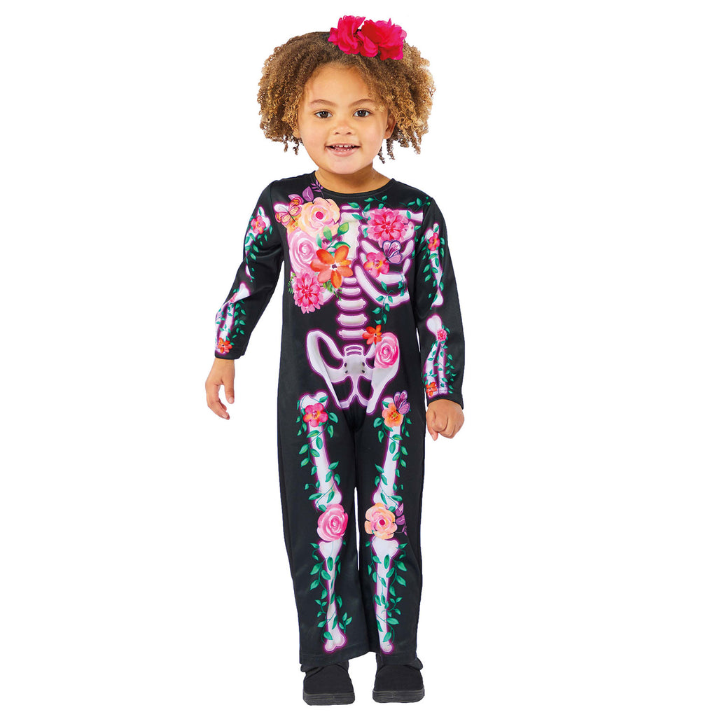 Child's Floral Skeleton Costume