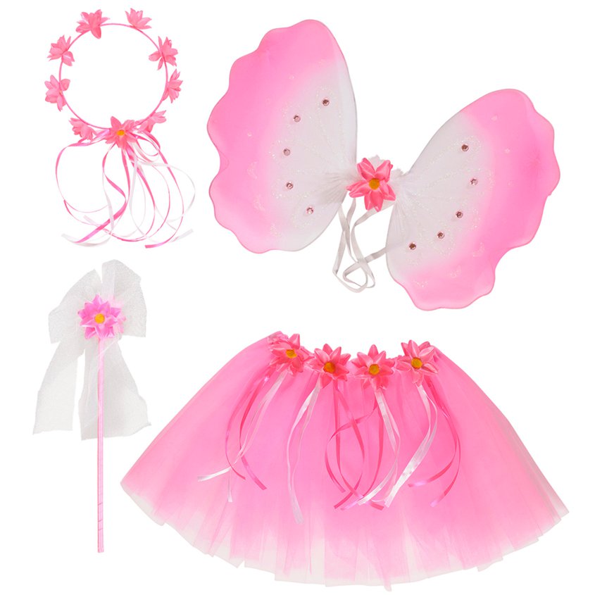 Pink Flower Fairy Accessory Set -4 pc