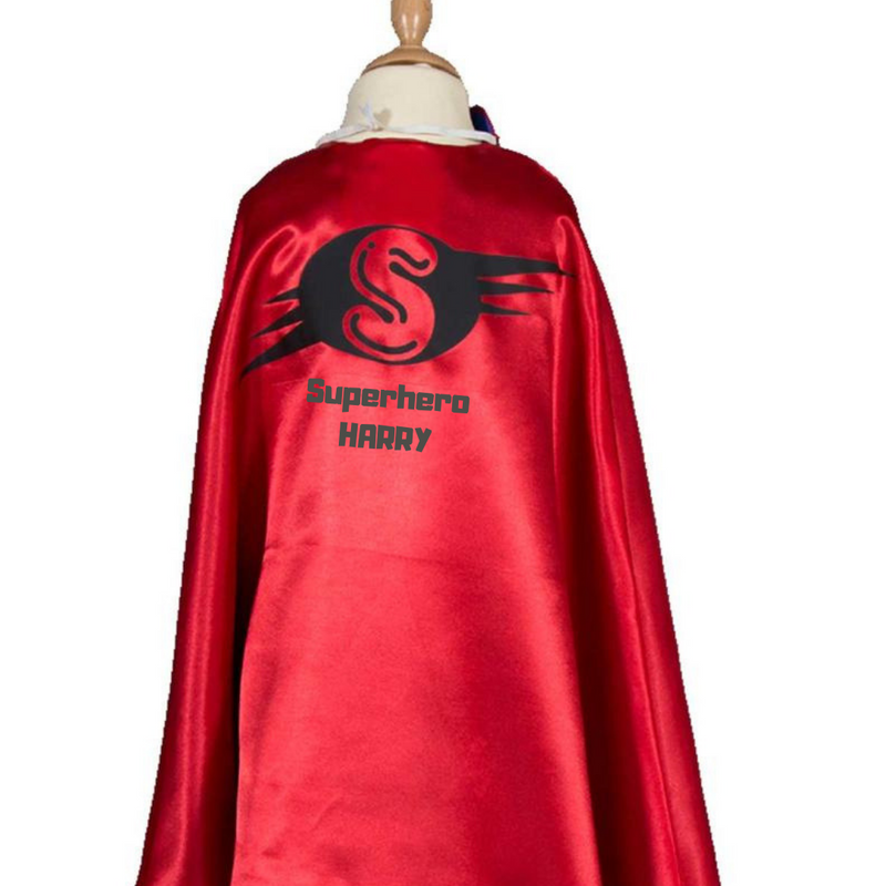 Children's Red Superhero Cape - Personalised